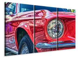 3-piece-canvas-print-red-vintage-car