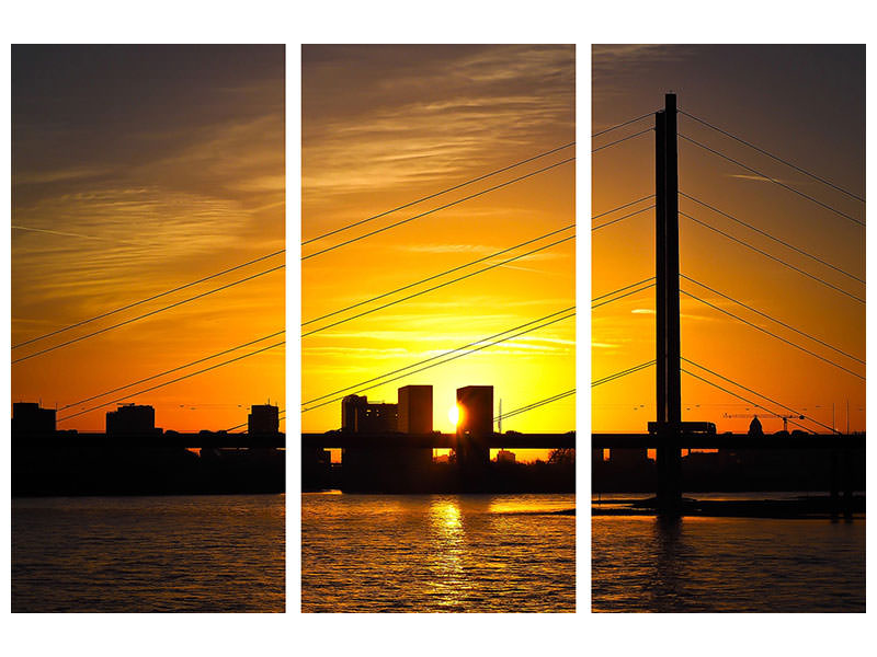 3-piece-canvas-print-skyline-dusseldorf-at-sunset