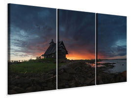 3-piece-canvas-print-the-old-church-on-the-coast-of-white-sea