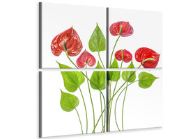 4-piece-canvas-print-anthurium