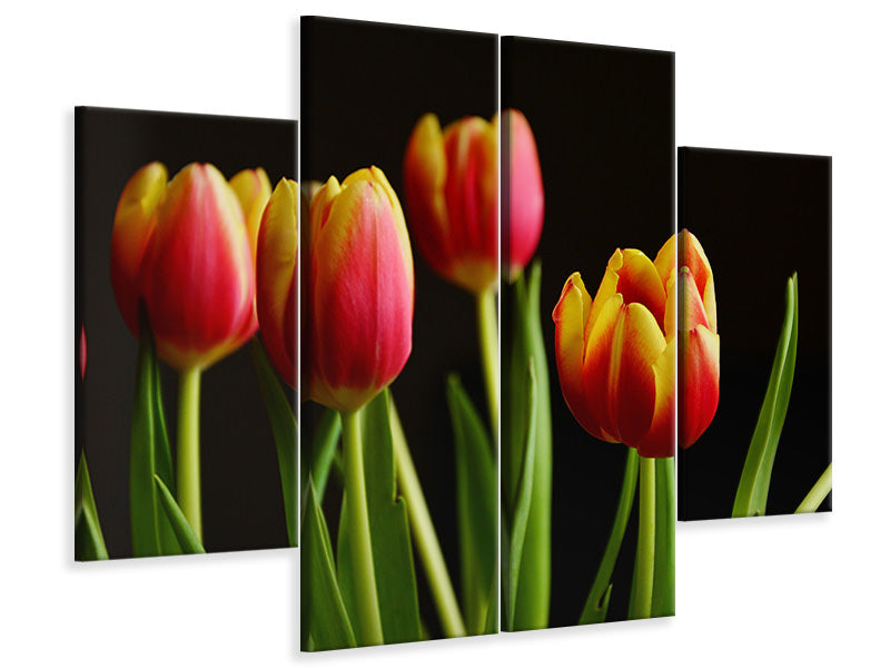 4-piece-canvas-print-colorful-tulips