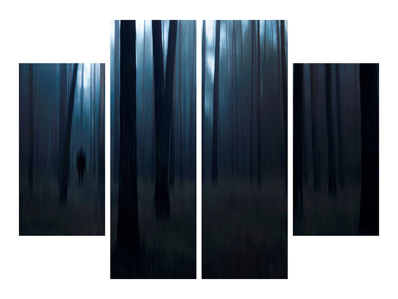 4-piece-canvas-print-man-in-the-forest