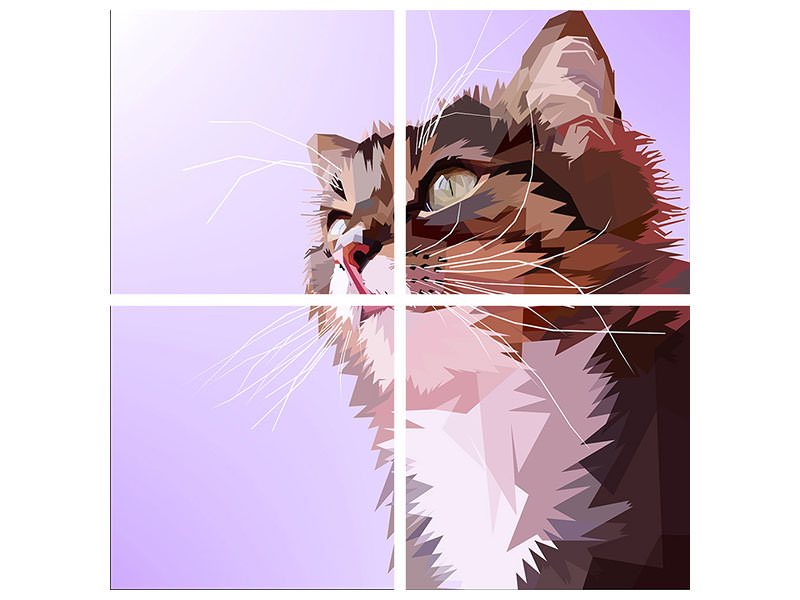 4-piece-canvas-print-pop-art-cats-portrait