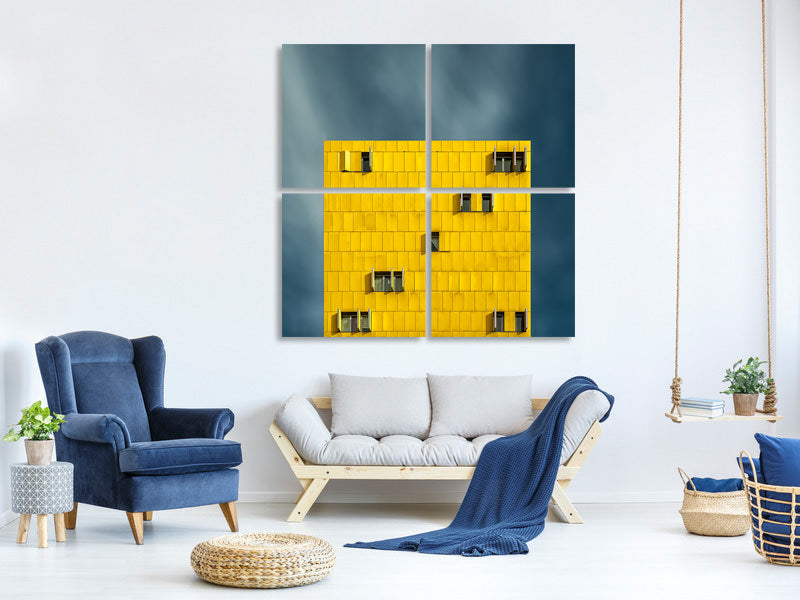 4-piece-canvas-print-yellow-and-blue-iii