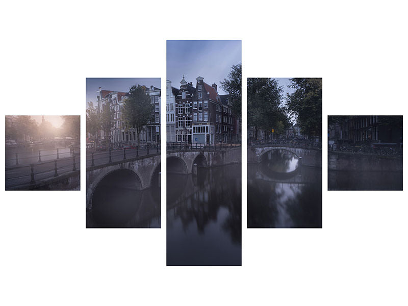 5-piece-canvas-print-amsterdam-morning-ii