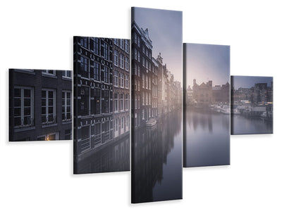 5-piece-canvas-print-amsterdam-morning-iii