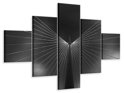 5-piece-canvas-print-angel-in-black-and-white