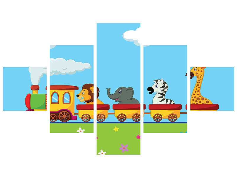 5-piece-canvas-print-animal-train