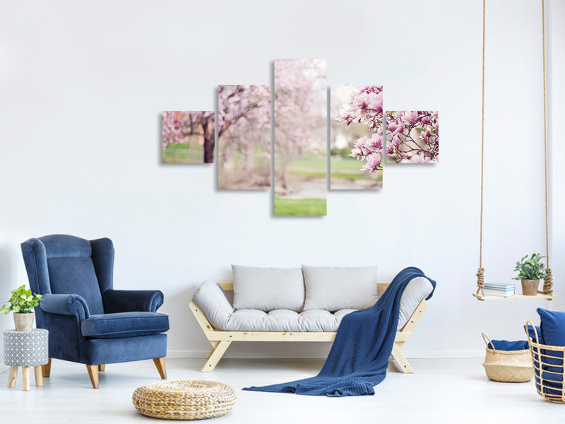 5-piece-canvas-print-beautiful-magnolias