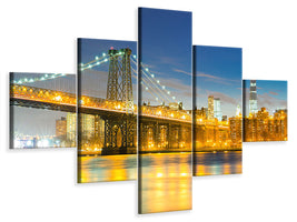 5-piece-canvas-print-brooklyn-bridge-at-night