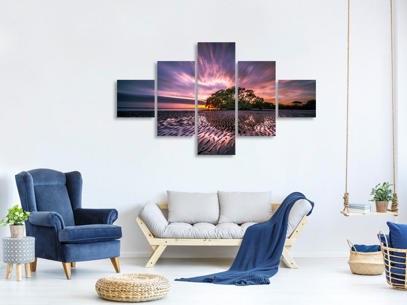 5-piece-canvas-print-fascinating-landscape-by-the-sea