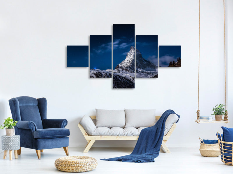5-piece-canvas-print-full-moon-at-matterhorn