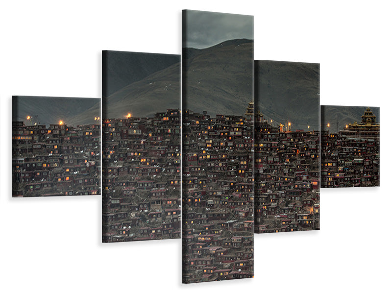 5-piece-canvas-print-larung-gar-buddist-institute-ii