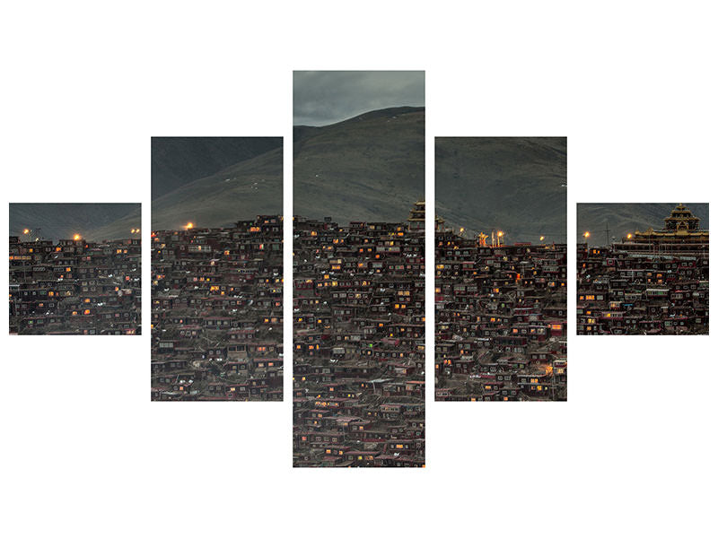 5-piece-canvas-print-larung-gar-buddist-institute-ii