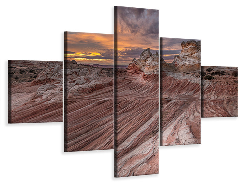 5-piece-canvas-print-last-light-at-white-pocket