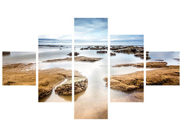 5-piece-canvas-print-mystic-mood-by-the-sea