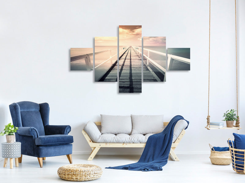 5-piece-canvas-print-romantic-wooden-walkway