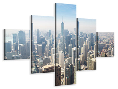 5-piece-canvas-print-skyscraper-chicago