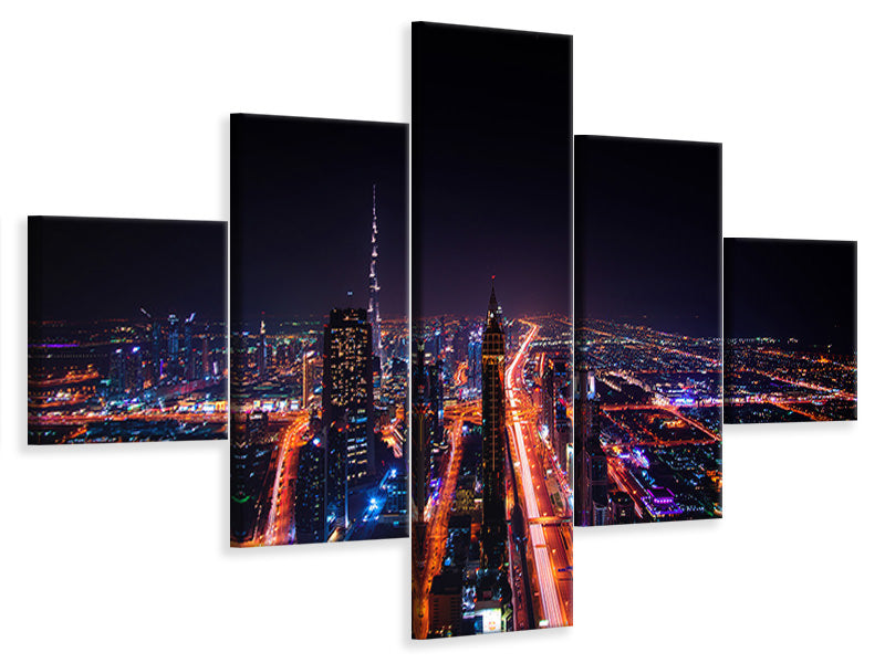 5-piece-canvas-print-the-colorful-lights-of-dubai