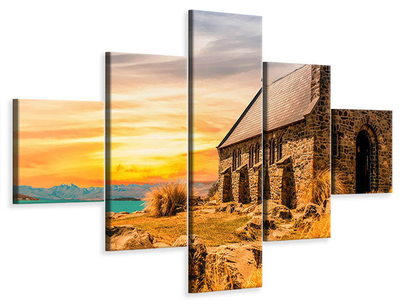 5-piece-canvas-print-the-little-church