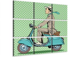 9-piece-canvas-print-pop-art-vespa-driver