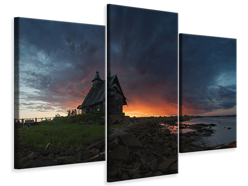 modern-3-piece-canvas-print-the-old-church-on-the-coast-of-white-sea