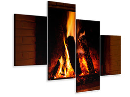 modern-4-piece-canvas-print-fire-in-the-chimney