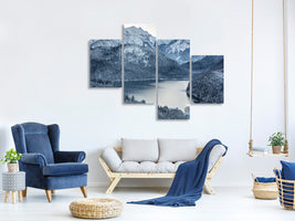 modern-4-piece-canvas-print-photo-wallaper-mountains-in-monochrome
