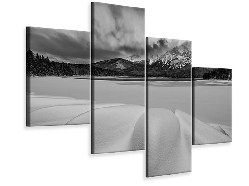 modern-4-piece-canvas-print-pyramid-lake-in-winter