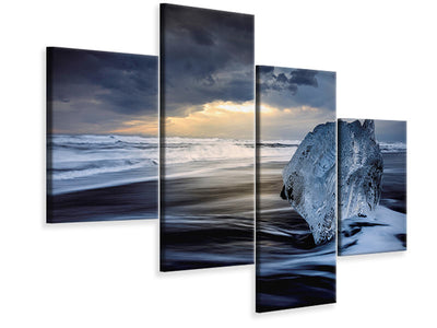 modern-4-piece-canvas-print-sunrise-between-ice