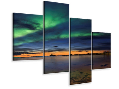 modern-4-piece-canvas-print-sunset-at-andenes