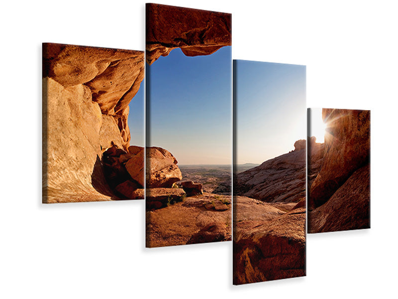 modern-4-piece-canvas-print-sunset-in-front-of-the-cave