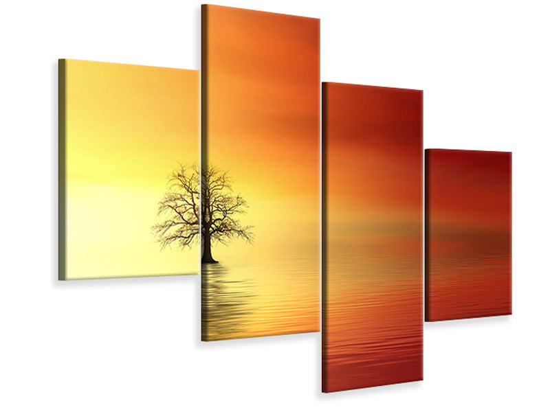 modern-4-piece-canvas-print-the-tree-in-the-water