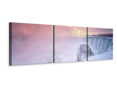 panoramic-3-piece-canvas-print-sunrise-at-niagara-falls
