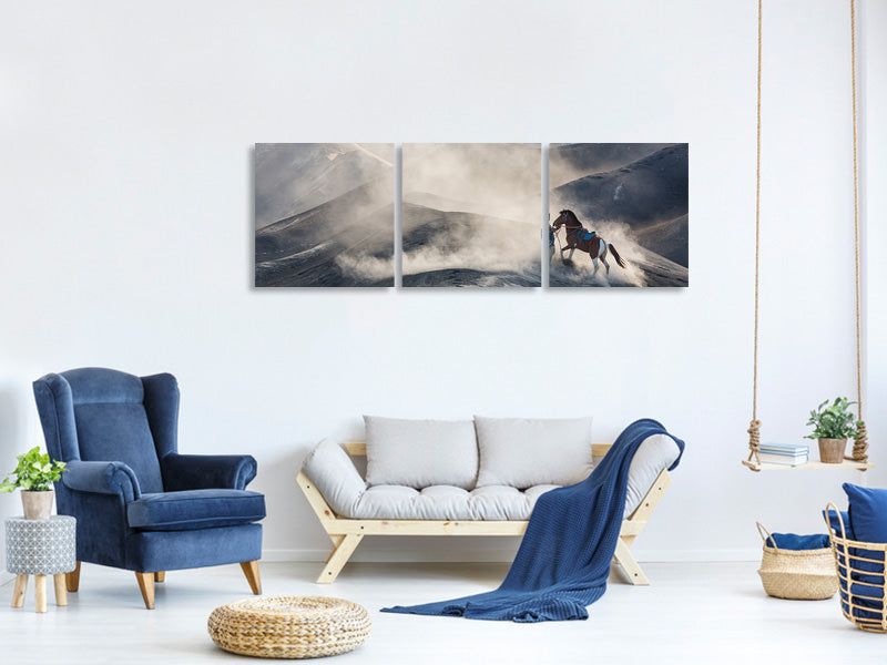 panoramic-3-piece-canvas-print-the-horseman