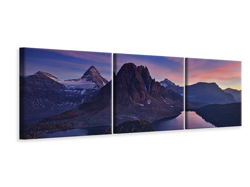 panoramic-3-piece-canvas-print-twilight-at-mount-assiniboine