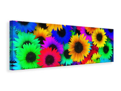 panoramic-canvas-print-colorful-sunflowers