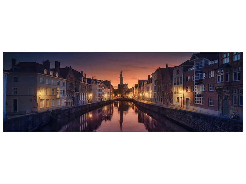 panoramic-canvas-print-sunset-in-brugge