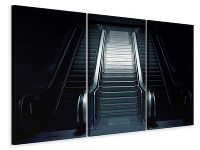3-piece-canvas-print-escalator-in-the-dark