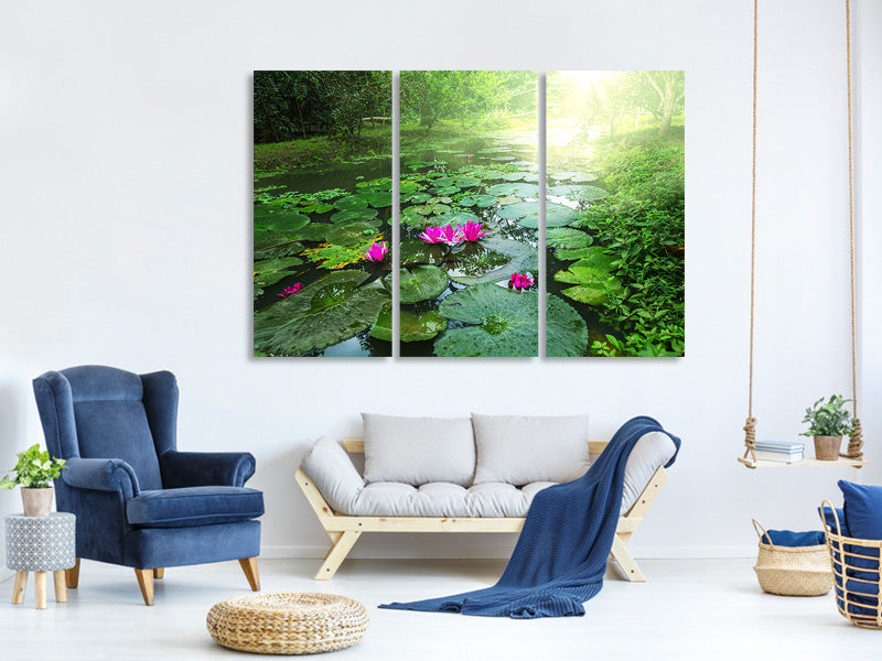 3-piece-canvas-print-garden-pond