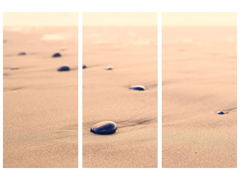 3-piece-canvas-print-pebbles-in-the-sand