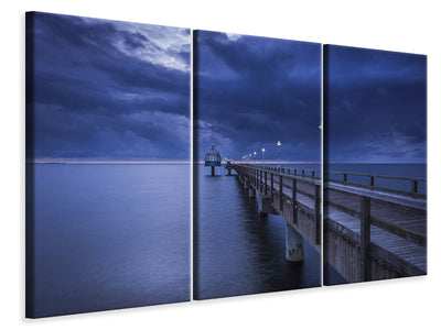 3-piece-canvas-print-pier-at-night