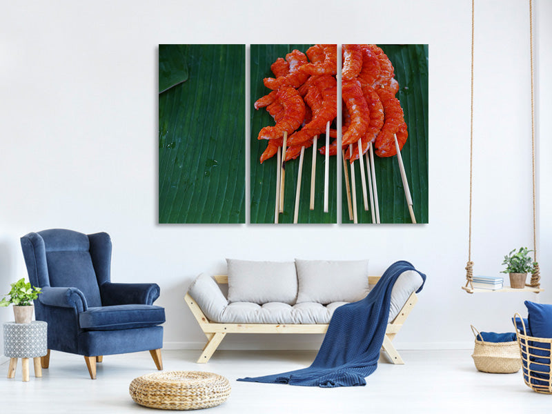 3-piece-canvas-print-shrimp-kebab