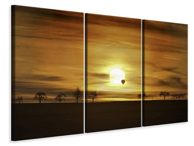 3-piece-canvas-print-sunset-with-hot-air-balloon