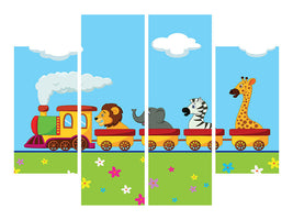 4-piece-canvas-print-animal-train