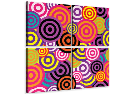 4-piece-canvas-print-colorful-retro-circles