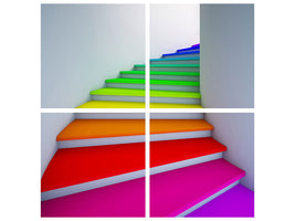 4-piece-canvas-print-colorful-stairs