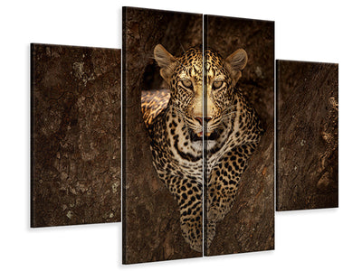 4-piece-canvas-print-leopard-resting-on-a-tree-at-masai-mara