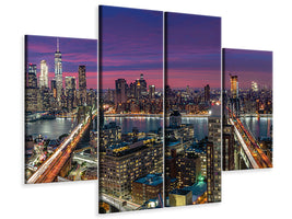 4-piece-canvas-print-manhattan-skyline-during-beautiful-sunset