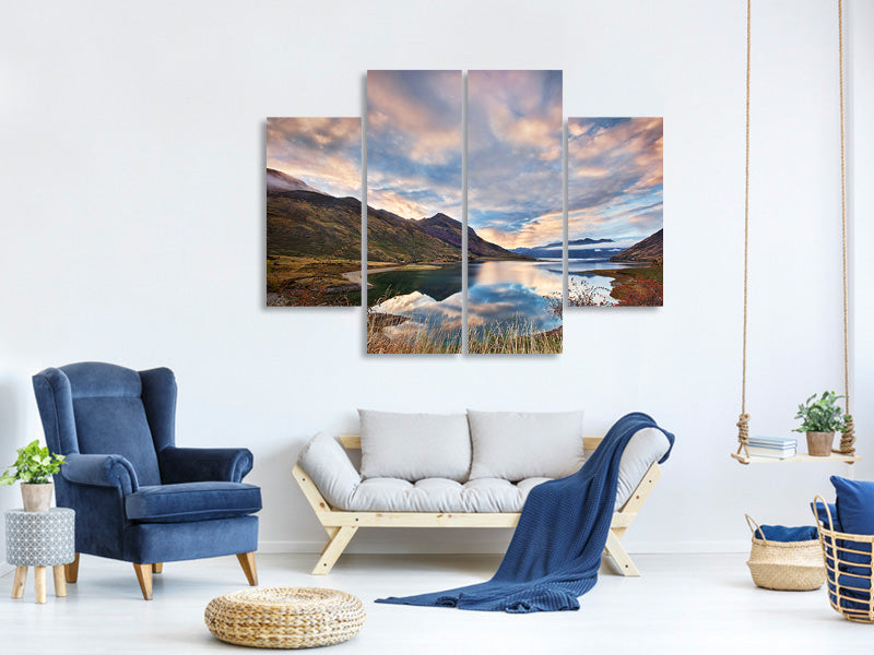 4-piece-canvas-print-morning-delight-at-lake-hawea